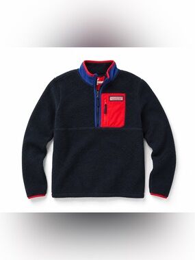Vineyard Vines Boys Sherpa 1/2 Zip Pullover Jacket Size S (8–10)
